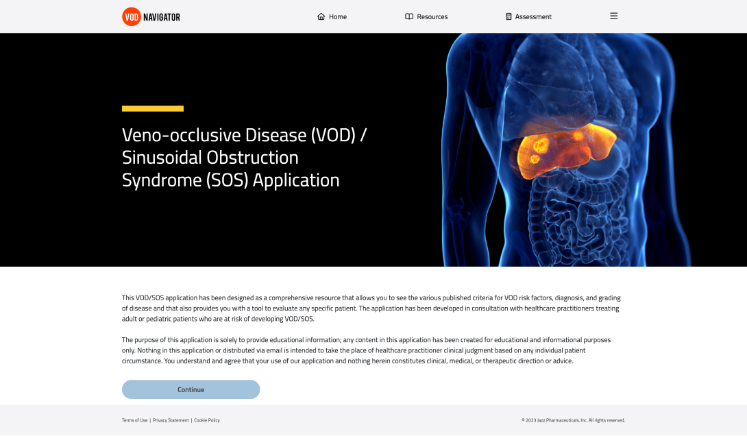 Defitelio_VOD navigator website