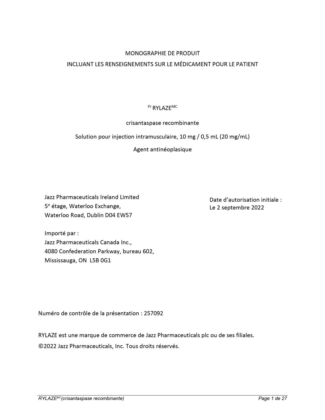Vignette de la monographie de produit